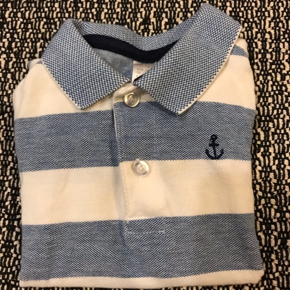 3/$15 H&M Baby Striped Polo Shirt 6-9 mo - Picture 3 of 11
